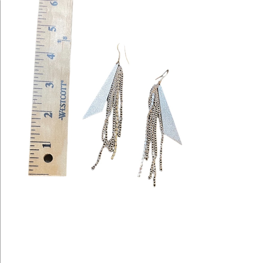 4 inch Earrings, Silver - Picture 5 of 5
